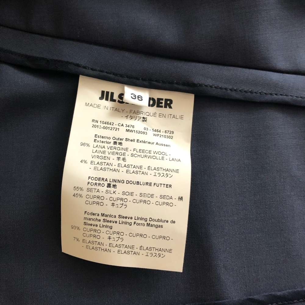 Jil Sander Navy Wool Blazer Split Sleeve 36 - Picture 5 of 10